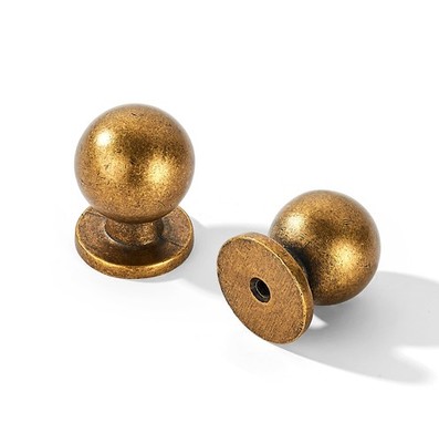 khtumeware 10 Pack 1 Inch 25mm Diameter Round Solid Vintage Antique Brass Fin...
