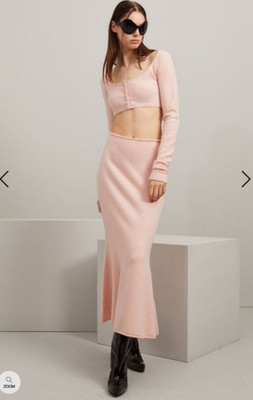 NEU Sportmax by Max Mara langer Kaschmirrock in Pastellrosa - Gonna Kaschmir
