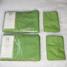 2 Sets Wamsutta Soft & Easy 250 TC Twin XL Sheet Set New Made in USA Apple Green