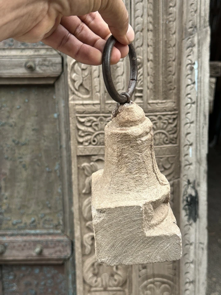 Antique Old Stone Hand Forged Paper Weight Metal Ring - Image 4 of 4