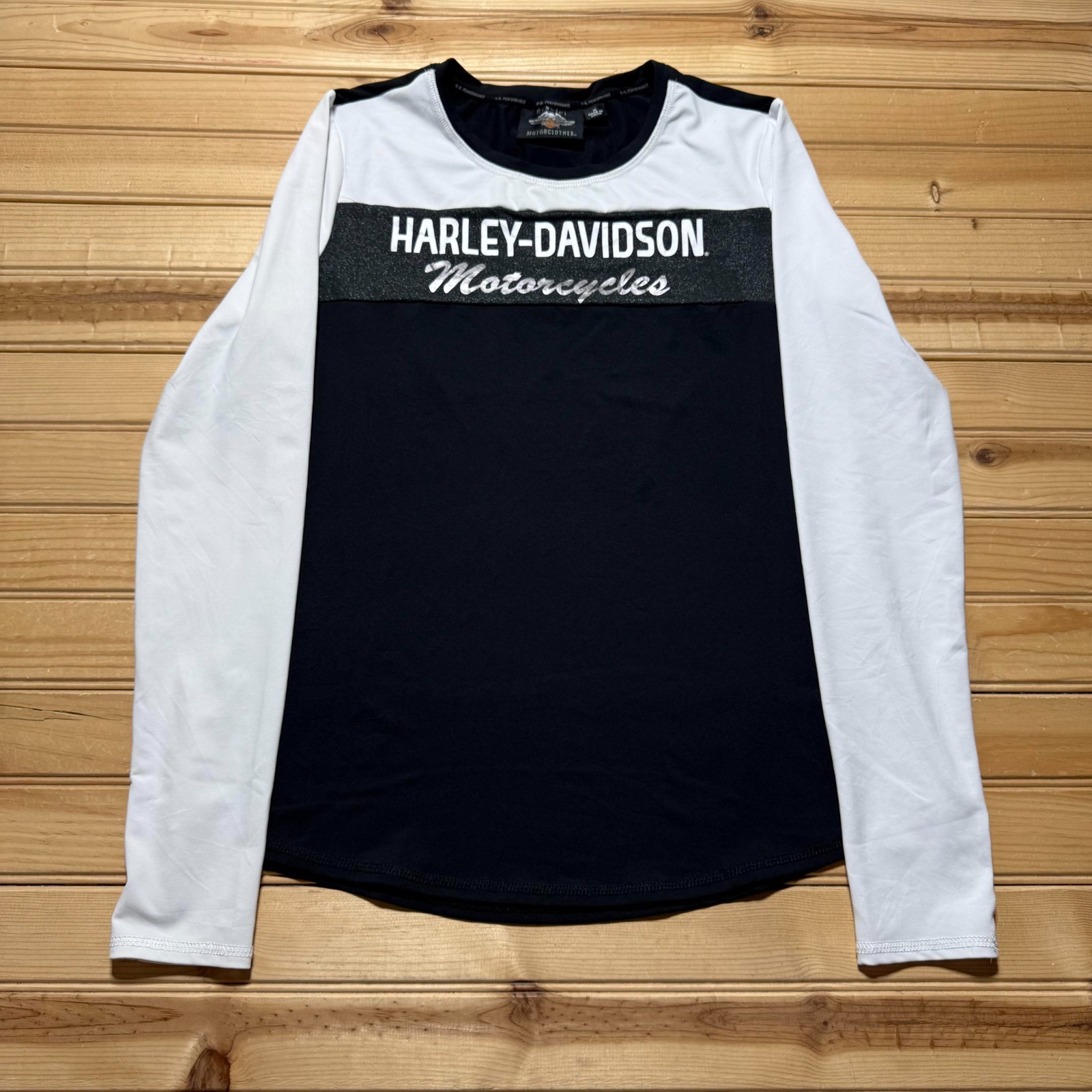 Vintage Y2K Harley-Davidson H-D Performance Colorblock Long Sleeve Shirt Medium
