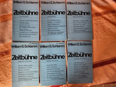 6 x Zeitbühne William S. Schlamm Band 1-6 1972 aus Nachlass