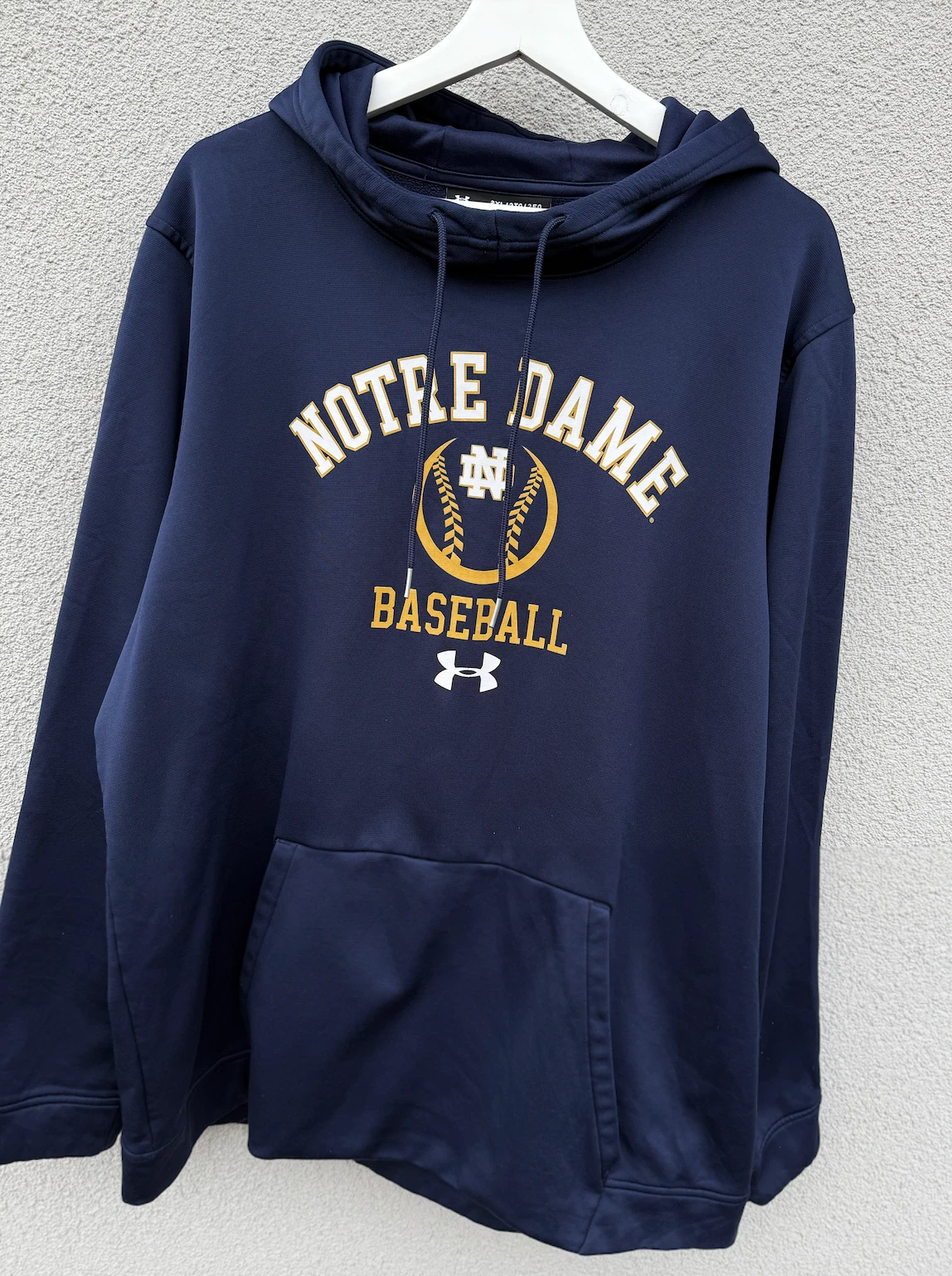 Notre Dame Baseball Irish Hoodie Mens 2 Extra Large Blue Under Armour Sweatshirt