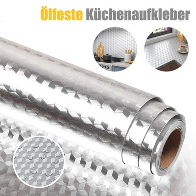 Kitchen Aluminum Foil Wall Sticker Waterproof Self Adhesive Oil Proof Wall Paper