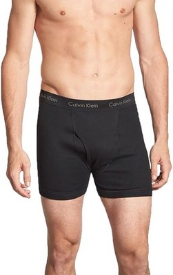 Calvin Klein Men Cotton Boxer Brief in Black Sz Small