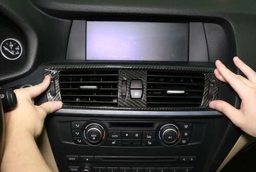 Consola central Vent Trim 2011~2017 para BMW X3 F25 X4 salida de aire fibra de carbono Foto 2 de 4