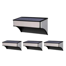 Solar Deck Lights 4 Pack Outdoor Waterproof - Step Lights for Stairs & Fence,...