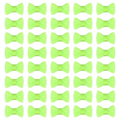 50 Pcs Mini Ribbon Bow 0.8'' Mini Fabric Ribbon Flower Bows, Fluorescent Green