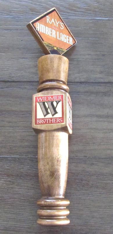 Widmer Brothers RAY'S AMBER LAGER Beer Tap Handle WOOD WOODEN Man Cave Decor Bar