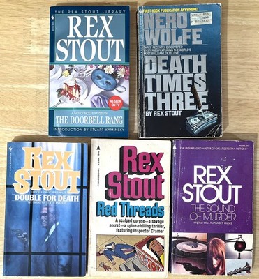 Lot of 5 Rex Stout: Doorbell~Times Three~Double Death~Red Threads~Sound Murder
