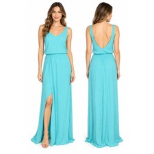 Kendall Maxi dress XXS Sea Glass turquoise blue sleeveless low back NWOT