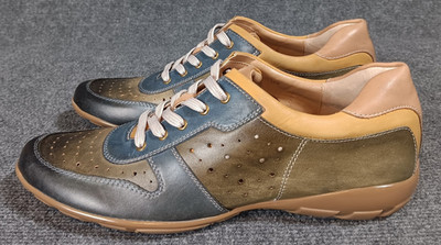 Vaneli Sports Women Shoes Size 11 Narrow Blue Green Leather Lace Up