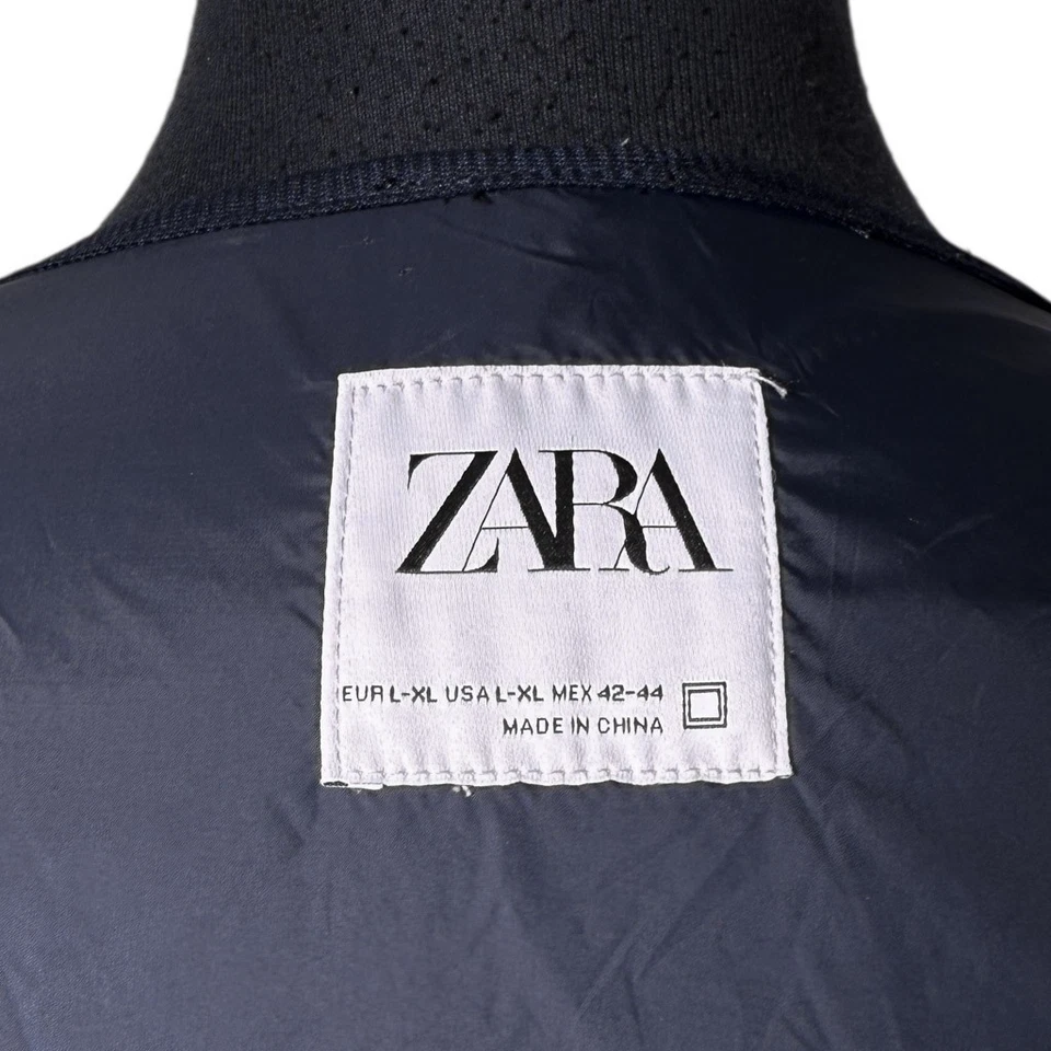 Zara Mens L-XL Tactical Utility Vest Navy Blue Full Zip Multi Pocket Workwear - Image 2 of 4
