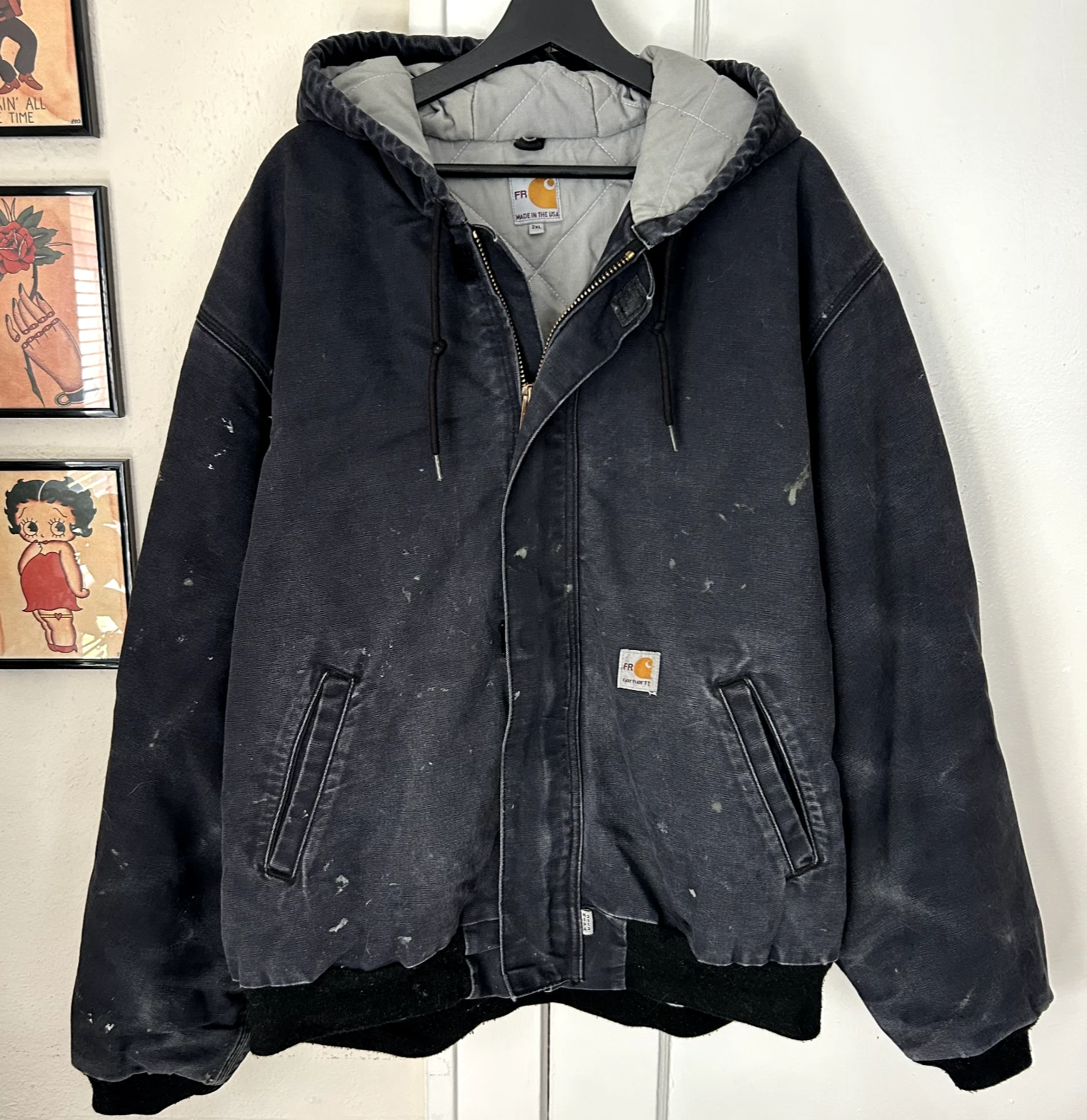 Carhartt FR Flame Resistant Quilted/Thermal Lined Canvas USA Made - Navy 2XL