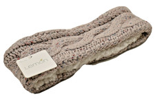 Lemon Women's Fleece Lined Cable Knit Headband Ear Wrap Warmer Purple New
