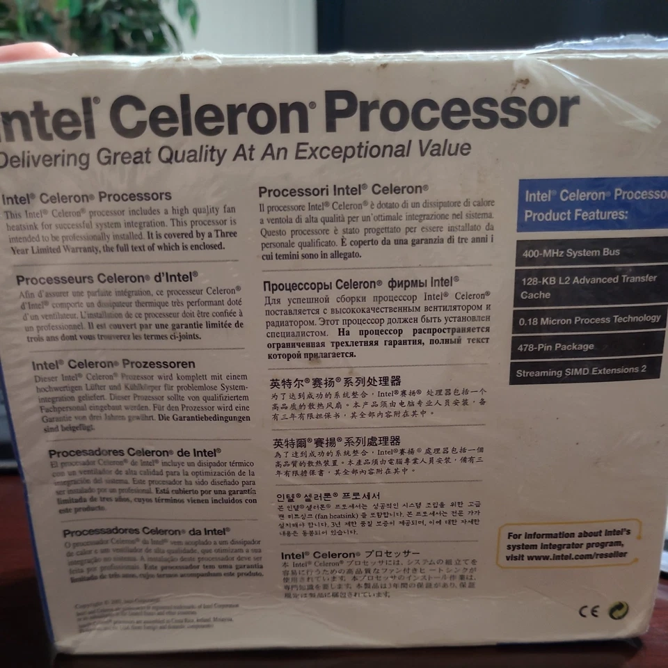 Intel Celeron Processor 2.40ghz 400-MHz System Bus 128KB L2 Cache New in Box - Image 4 of 4