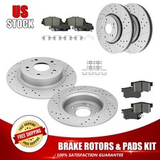 12.28"Front & 11.10‘’Rear Brake Rotors Ceramic Pads For Acura ILX	2017-2018