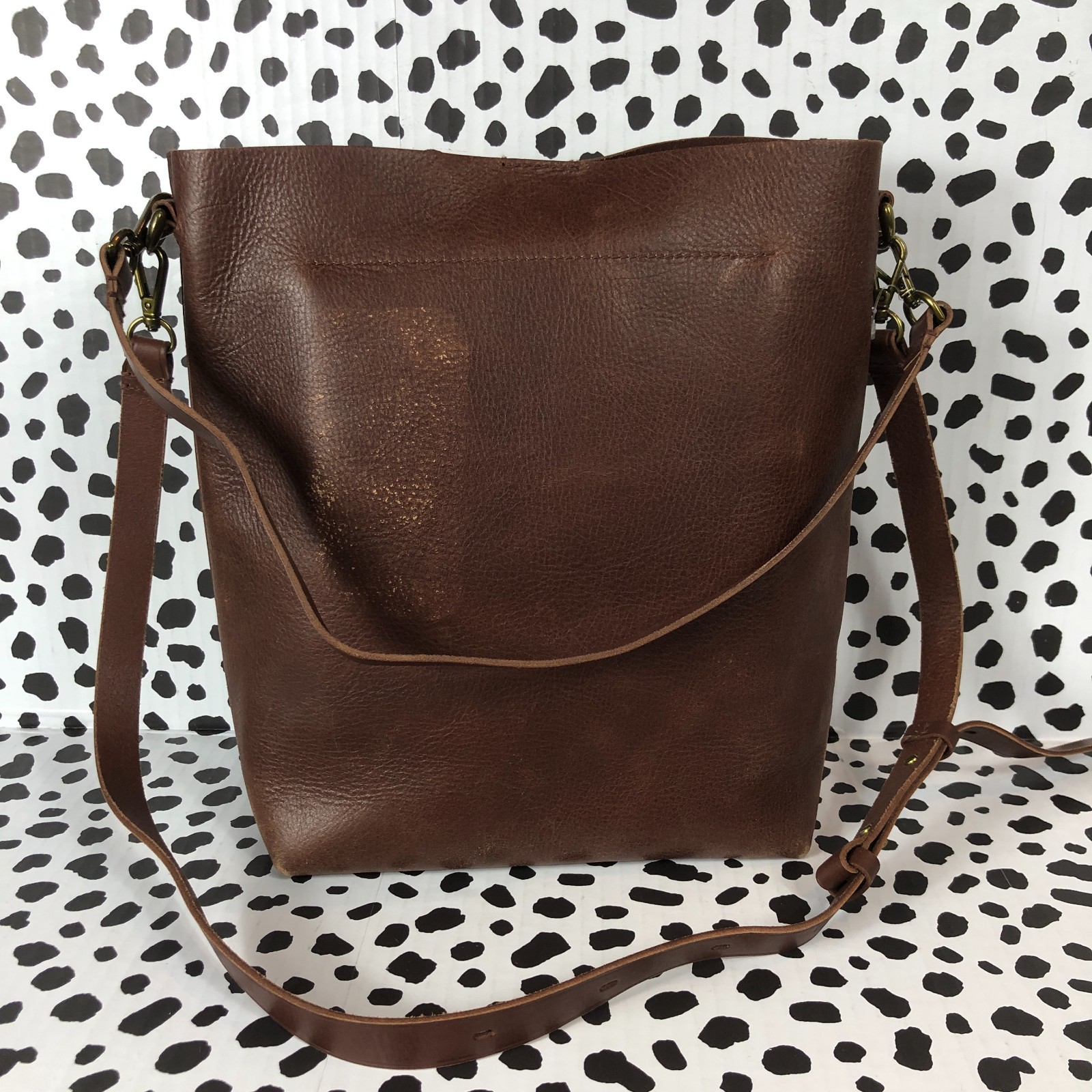 MADEWELL DEF 100% Leather Transport Bucket Bag Soft Mahogany NM952