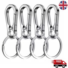 4  Metal Keychain Carabiner Clip Keyring Key Ring Chain Clips Hook Holder
