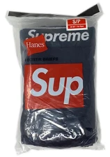 Authentic Supreme / Hanes Boxer Briefs Underwear Black (4 Pack) SMALL / S 28-30