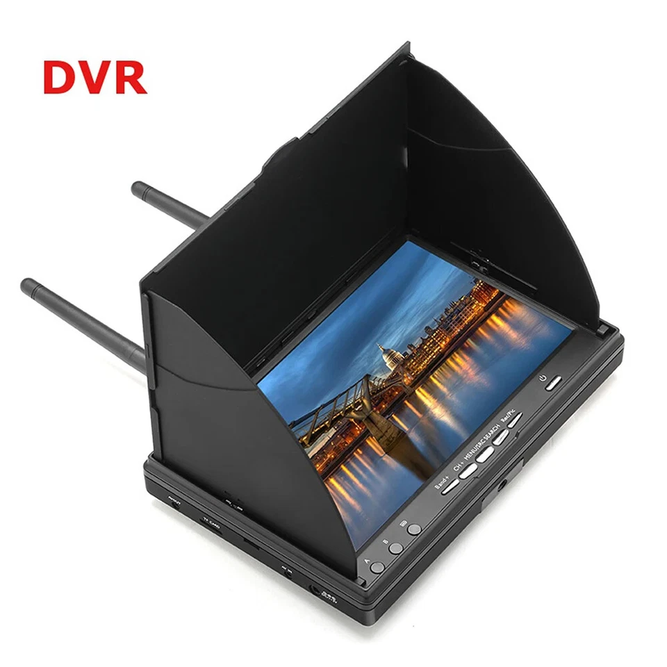 FPV Monitor with DVR 5.8G 40CH 7 In Screen Dual Diversity Receiver for FPV Drone - Image 3 of 4
