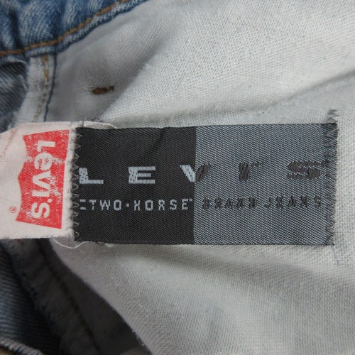 Vintage Levis Jeans Mens 42x32 Blue Two Horse Red Batwing Leather Tab 40x30* - Picture 8 of 16