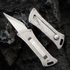Titanium Alloy Utility Knife Outdoor Portable EDC Knife Push-pull Paper Cutter