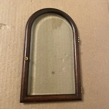 Antique New Haven Theta Mahogany & Crystal Regulator Clock Back Door W/ Glass