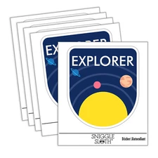 Explorer Space Solar System Science Laptop Water Bottle Car Sticker 5 Pack