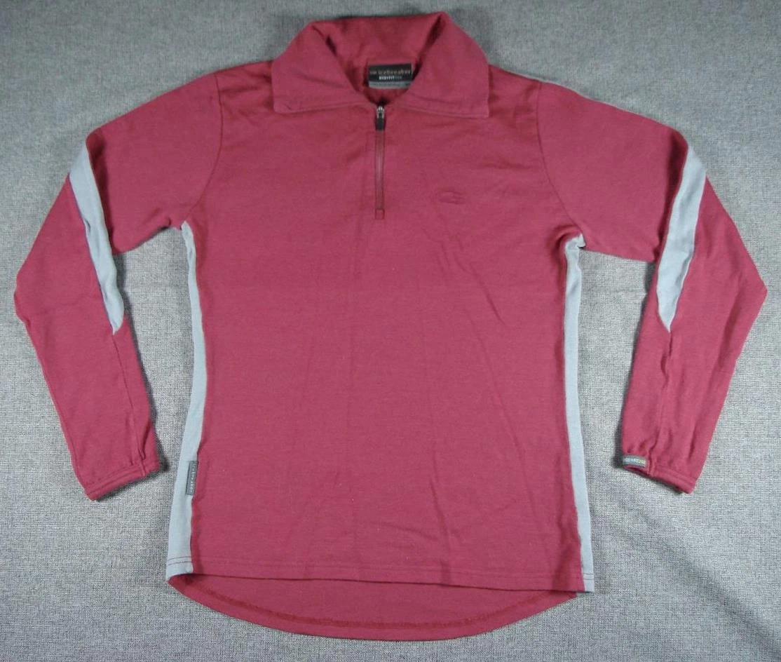 W's Icebreaker Bodyfit 260 Half-Zip Merino Wool Base Layer Top red Medium