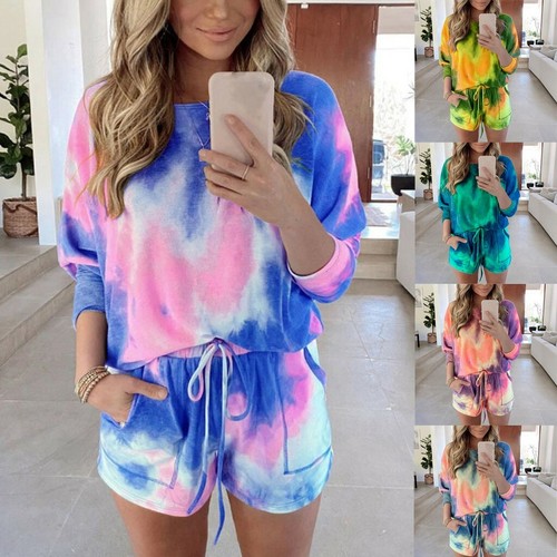 Womens Loungewear Pajama Set Tie-dye 