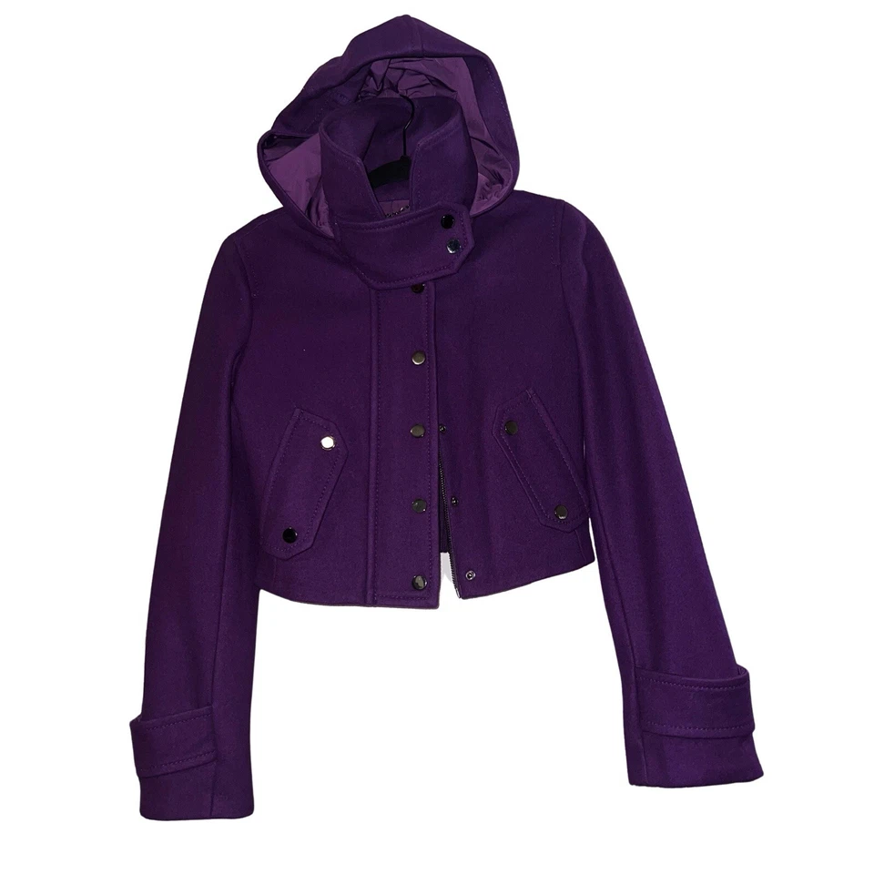 CHAQUETA MOTERA MUJER BCBG LANA MORADA TALLA XS Foto 2 de 4