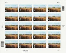 Nine Mile Prairie Sheet of Twenty 70 Cent Airmail Postage Stamps Scott C136