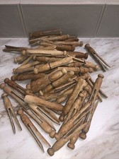 Vintage Wooden Clothes Pins Lot Of 55 Pcs