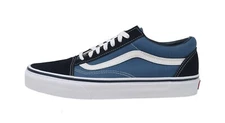 VANS Old Skool Navy Blue Canvas Suede Sneakers Men Women Shoes
