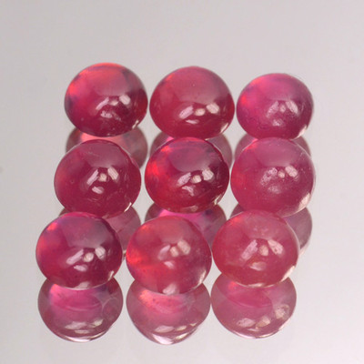 4mm Lot 1,2,5,10pcs Round Calibrated Cabochon Natural Gemstone Red Pink Ruby