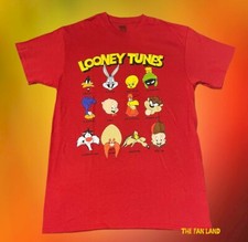 New Looney Tunes Bugs Taz Daffy Cast of Characters Classic Red Mens T-Shirt