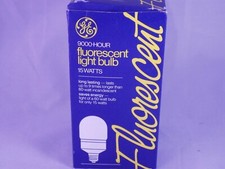 New GE 9000 Hour 15 WATT Energy Saving Fluorescent Light Bulb Standard Base