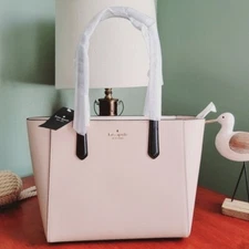 NWT Kate Spade KL006 Staci Medium Tote Warm Beige Multi Saffiano Leather