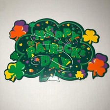 Vintage Die Cut Happy St. Patrick's Day Shamrocks Decoration Amscan