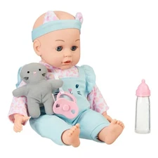 NEW My Sweet Love Sweet Baby Doll Set, 4 Pieces- Doll, bottle, kitty & pacifier