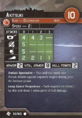 Axis & Allies War At Sea – USS Archerfish (SS 311) Task Force, Miniatura 21/60 Con Carta, Usata