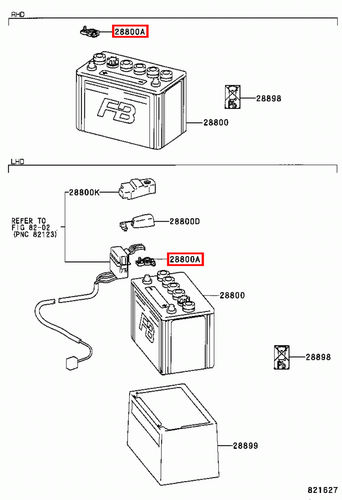Genuine 4Runner RZN185 RZN180 KZN185 Positive Battery Terminal Clamp Clips - Picture 18 of 20