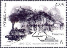 Espagne 2021 Edifil 5474 Timbre ** 140e anniversaire gare de Madrid Delicias ...
