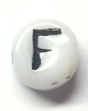  Antique Vintage 1960's 1970's Baby Letter Bead Initial " F " Steampunk #C719