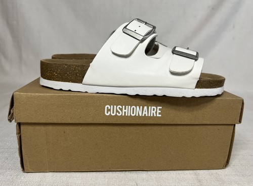 Cushionaire Women’s Lane Cork Footbed Sandal White 6.5 New With Box