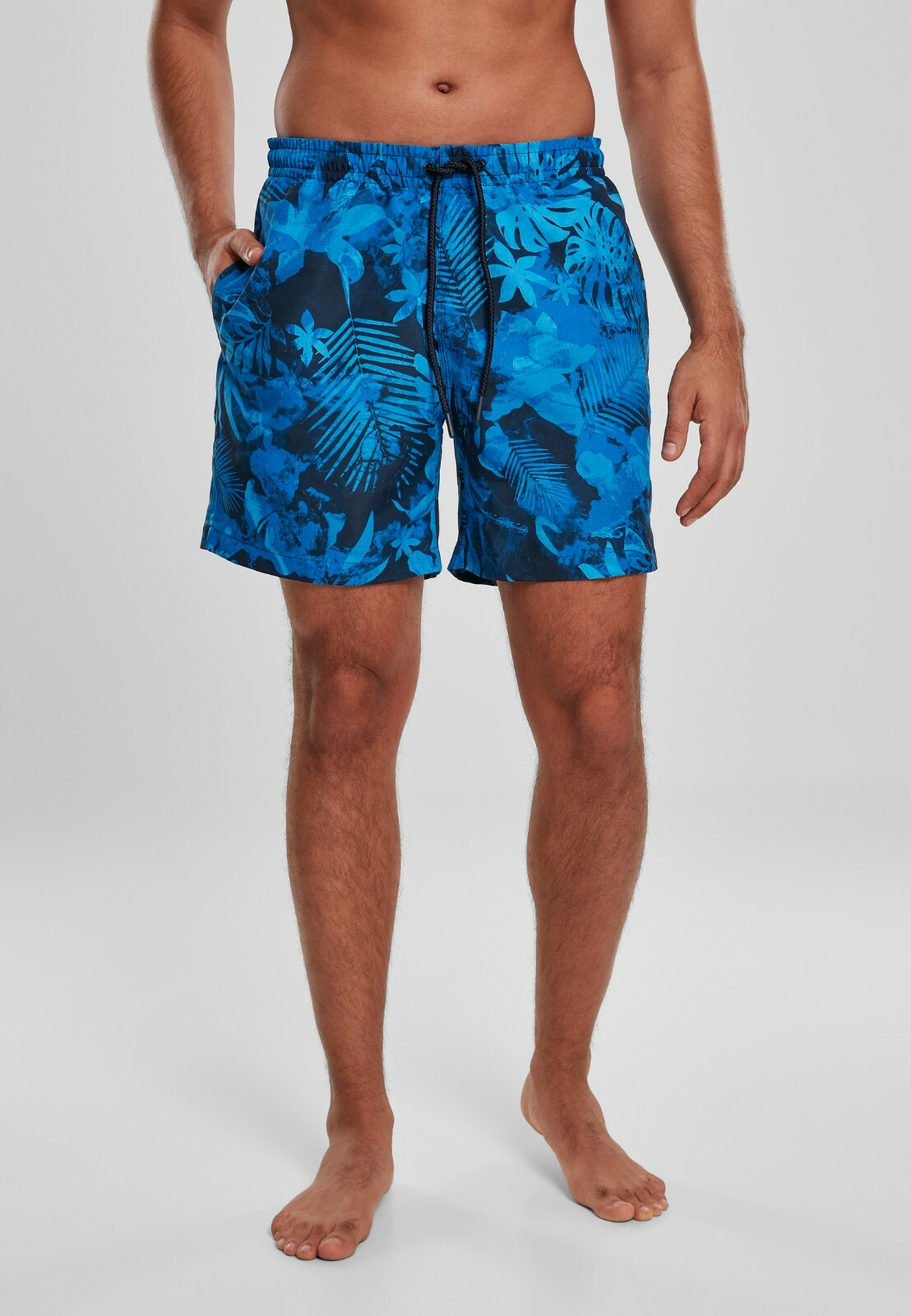 Urban Classics Pantalones Cortos Traje de Baño Hombre Swim Shorts Azul Flower