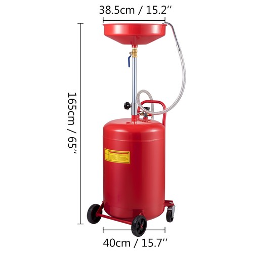 VEVOR Réservoir de vidange d'huile usée portable égouttoir à air de 20 gal 80 L - Imagen 8 de 12