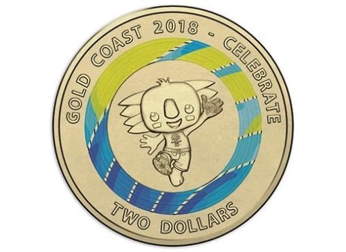 Two dollar coin with blue ring sale
