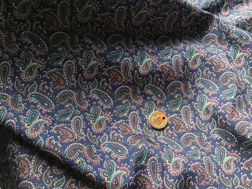 Paisley print dress lining navy blue @£3.75/metre 1.52m/60"w - Picture 2 of 3